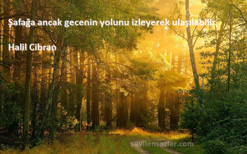 Halil Cibran - Şafağa ancak gecenin yolunu izleyerek ulaşılabilir.