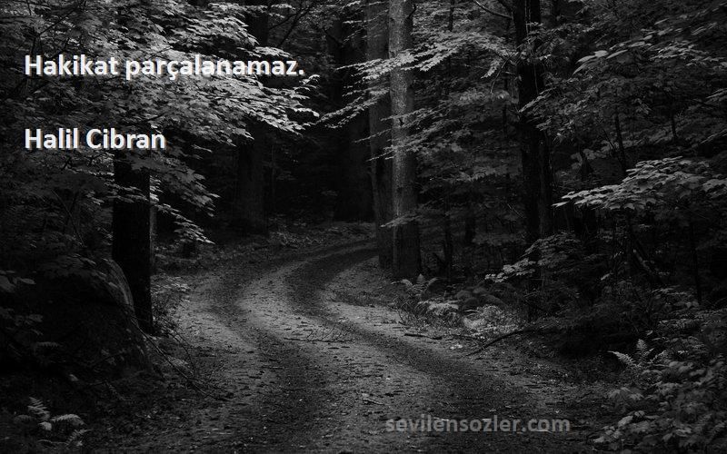 Halil Cibran - Hakikat parçalanamaz.