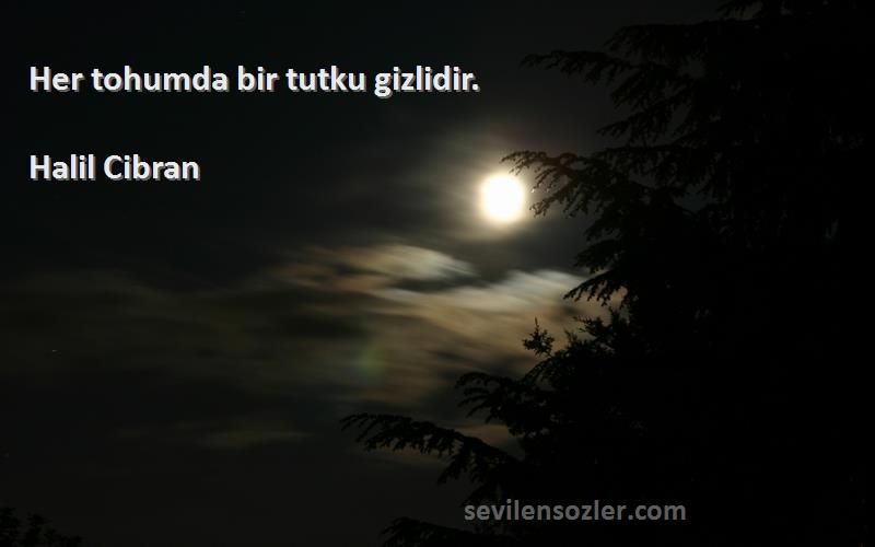 Halil Cibran - Her tohumda bir tutku gizlidir.