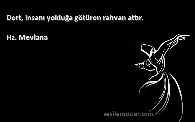 Hz. Mevlana - Dert, insanı yokluğa götüren rahvan attır.