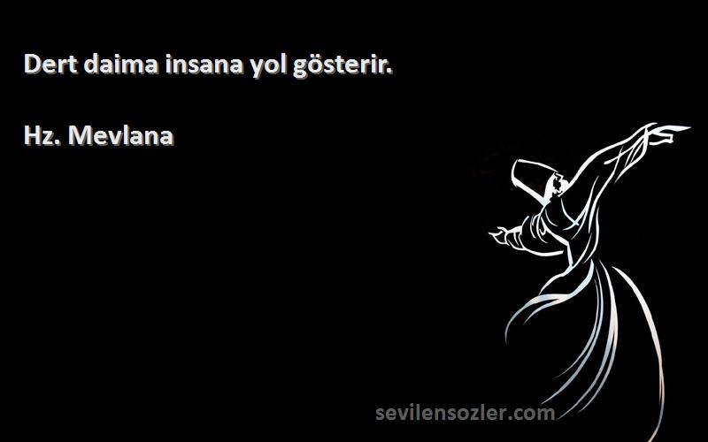 Hz. Mevlana - Dert daima insana yol gösterir.