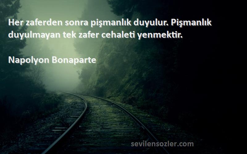 Napolyon Bonaparte - Her zaferden sonra pişmanlık duyulur. Pişmanlık duyulmayan tek zafer cehaleti yenmektir.