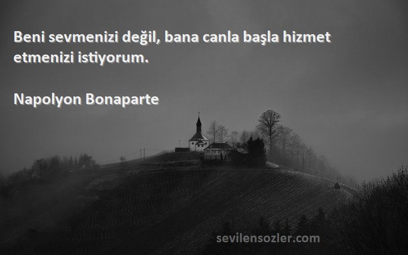 Napolyon Bonaparte - Beni sevmenizi değil, bana canla başla hizmet etmenizi istiyorum.