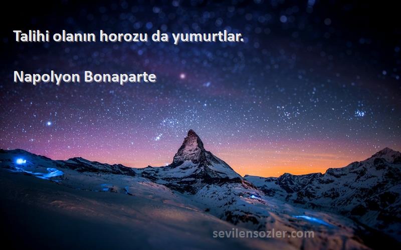 Napolyon Bonaparte - Talihi olanın horozu da yumurtlar.