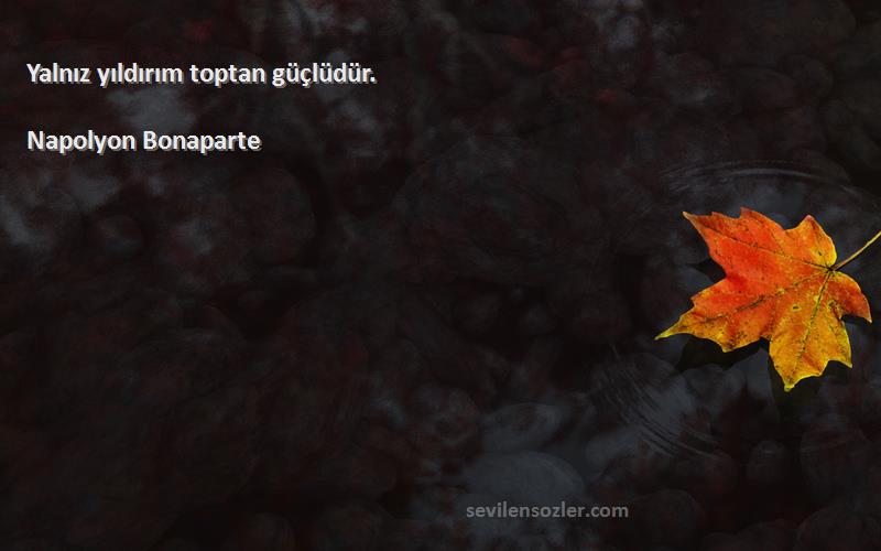 Napolyon Bonaparte - Yalnız yıldırım toptan güçlüdür.