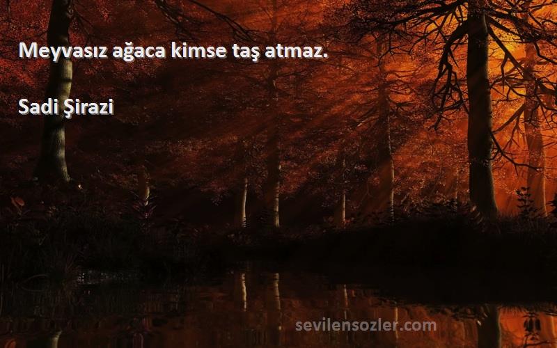 Sadi Şirazi - Meyvasız ağaca kimse taş atmaz.