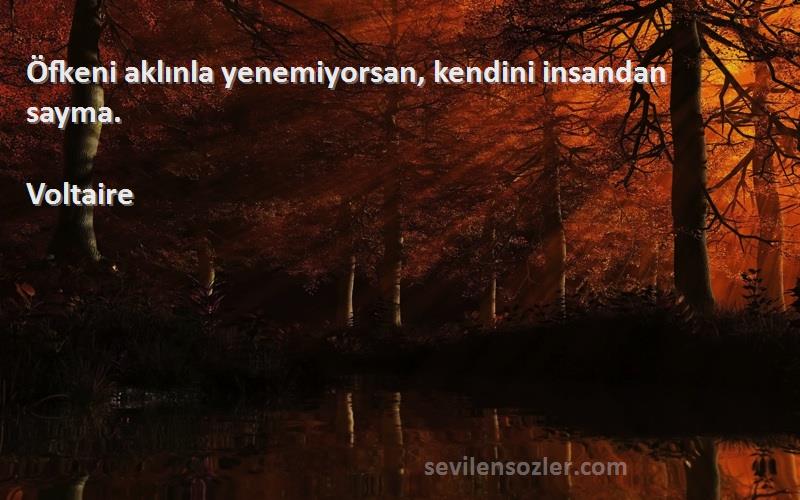 Voltaire - Öfkeni aklınla yenemiyorsan, kendini insandan sayma.