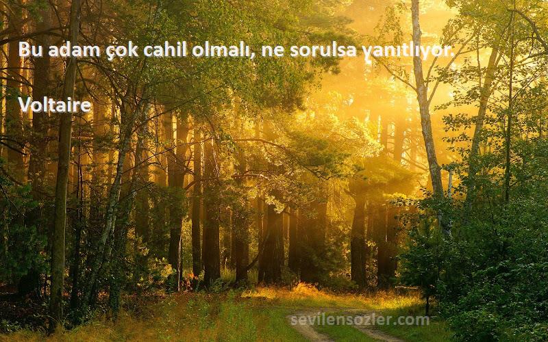 Voltaire Sözleri 
Bu adam çok cahil olmalı, ne sorulsa yanıtlıyor.