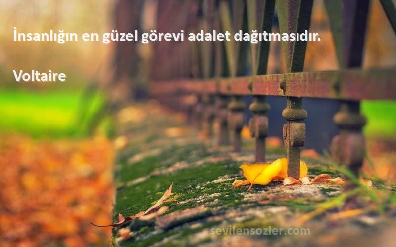 Voltaire - İnsanlığın en güzel görevi adalet dağıtmasıdır.