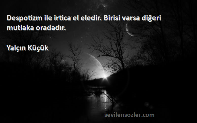 Yalçın Küçük - Despotizm ile irtica el eledir. Birisi varsa diğeri mutlaka oradadır.