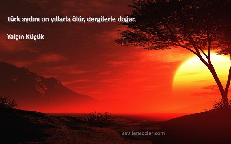 Yalçın Küçük - Türk aydını on yıllarla ölür, dergilerle doğar.