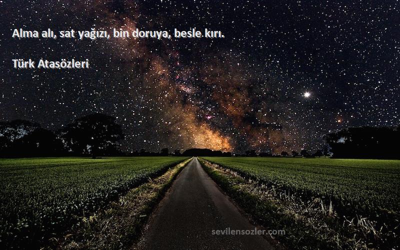 Türk Atasözleri - Alma alı, sat yağızı, bin doruya, besle kırı.