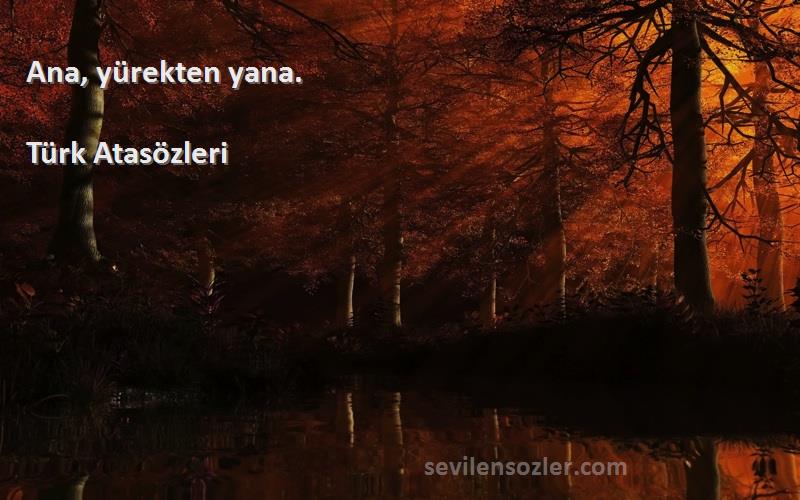 Türk Atasözleri - Ana, yürekten yana.