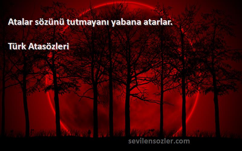 Türk Atasözleri - Atalar sözünü tutmayanı yabana atarlar.