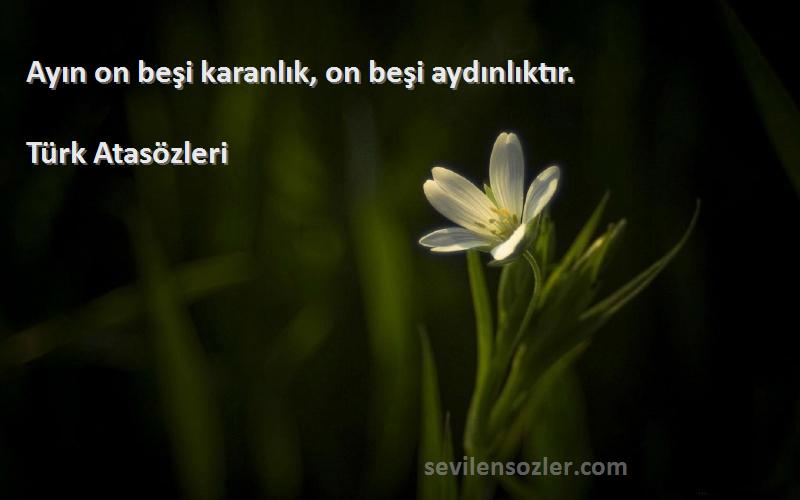 Türk Atasözleri - Ayın on beşi karanlık, on beşi aydınlıktır.