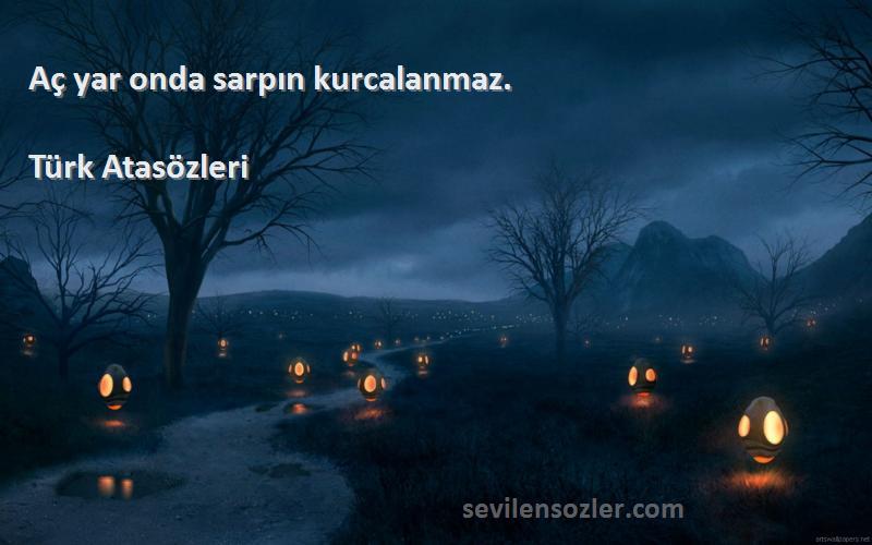 Türk Atasözleri - Aç yar onda sarpın kurcalanmaz.