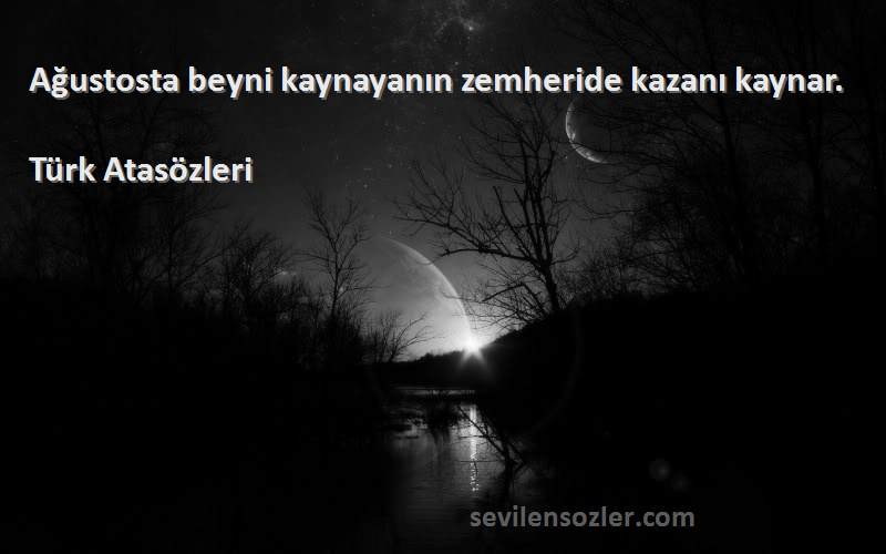 Türk Atasözleri - Ağustosta beyni kaynayanın zemheride kazanı kaynar.
