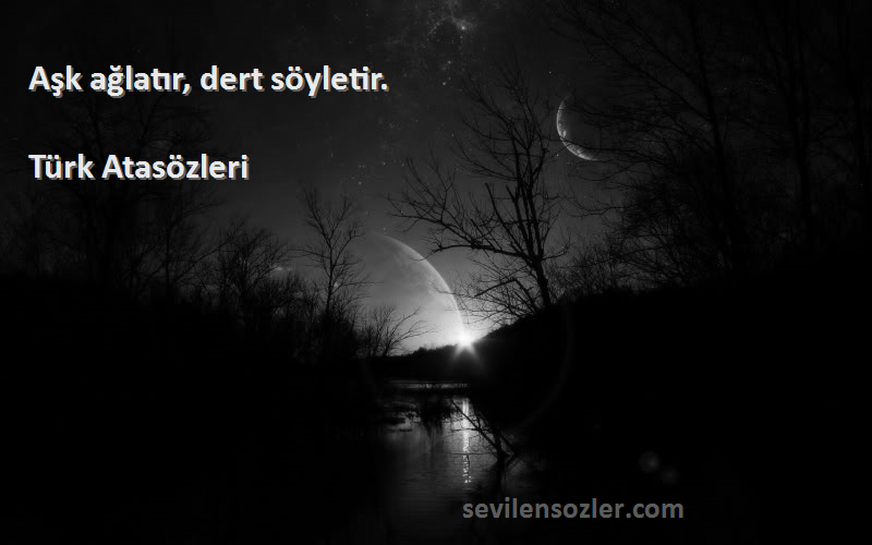 Türk Atasözleri - Aşk ağlatır, dert söyletir.