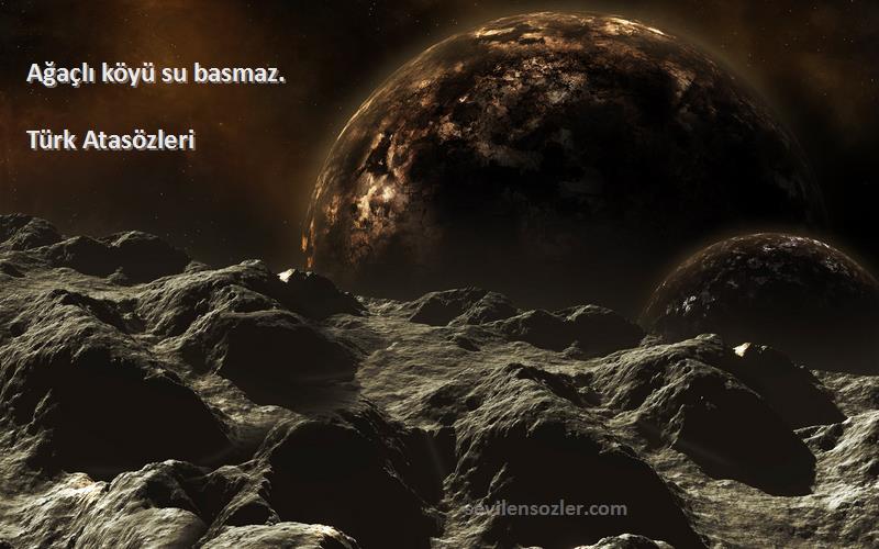 Türk Atasözleri - Ağaçlı köyü su basmaz.