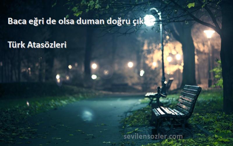 Türk Atasözleri Sözleri 
Baca eğri de olsa duman doğru çıkar.