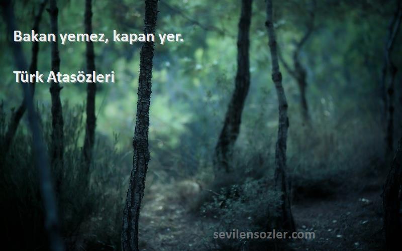 Türk Atasözleri - Bakan yemez, kapan yer.