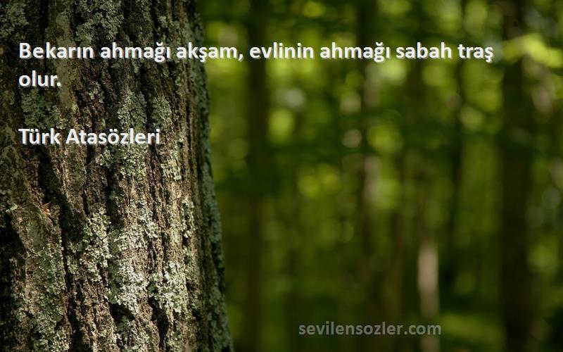 Türk Atasözleri - Bekarın ahmağı akşam, evlinin ahmağı sabah traş olur.