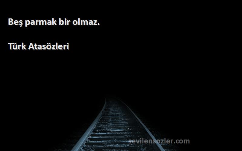 Türk Atasözleri - Beş parmak bir olmaz.