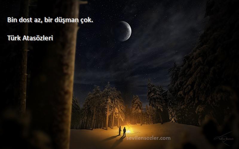 Türk Atasözleri - Bin dost az, bir düşman çok.