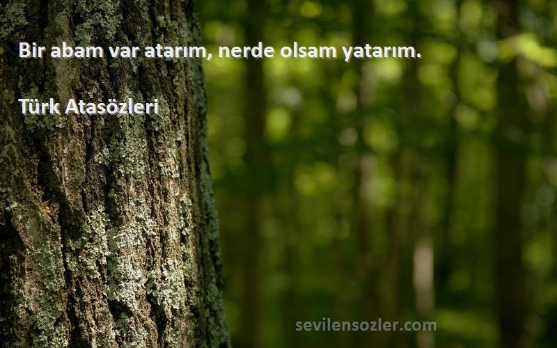 Türk Atasözleri - Bir abam var atarım, nerde olsam yatarım.