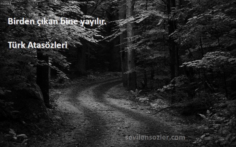 Türk Atasözleri - Birden çıkan bine yayılır.