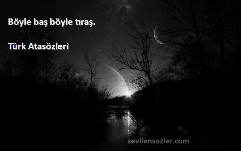 Türk Atasözleri - Böyle baş böyle tıraş.