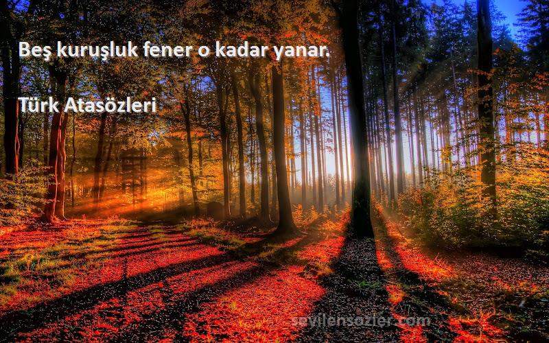 Türk Atasözleri - Beş kuruşluk fener o kadar yanar.