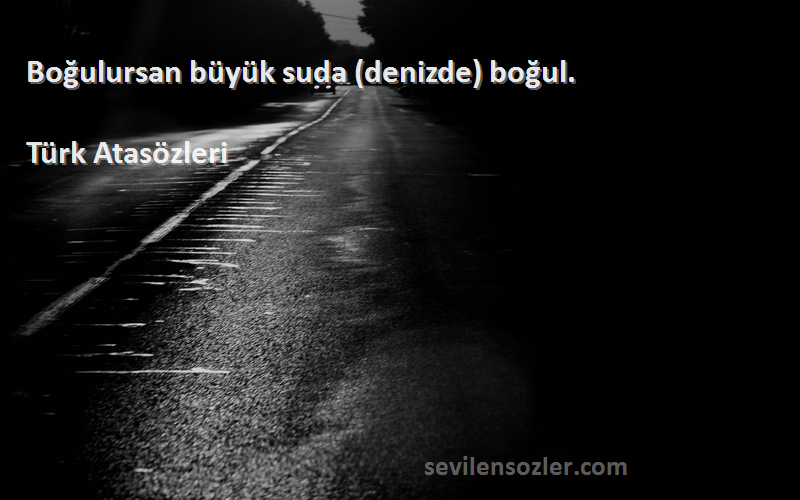 Türk Atasözleri - Boğulursan büyük suda (denizde) boğul.