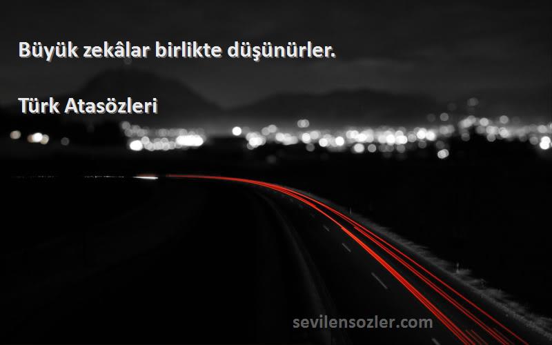 Türk Atasözleri - Büyük zekâlar birlikte düşünürler.