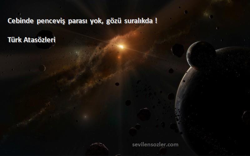 Türk Atasözleri - Cebinde penceviş parası yok, gözü suralıkda !