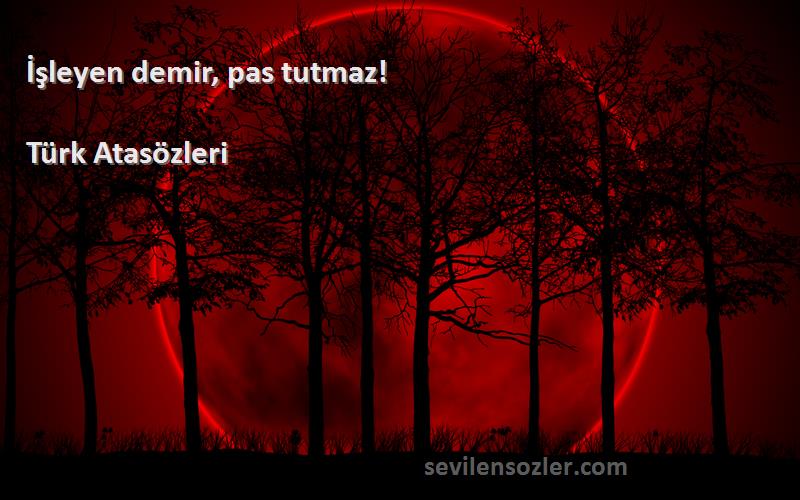 Türk Atasözleri - İşleyen demir, pas tutmaz!
