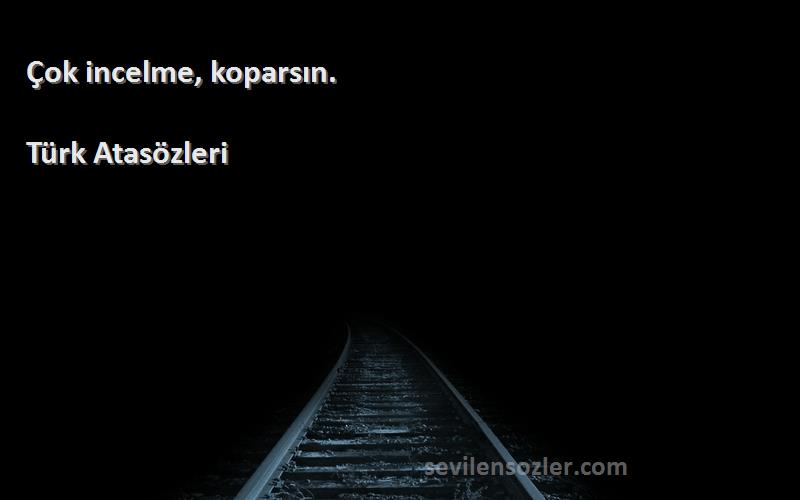 Türk Atasözleri - Çok incelme, koparsın.