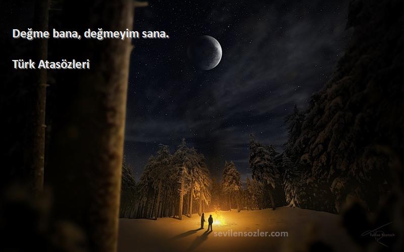 Türk Atasözleri - Değme bana, değmeyim sana.