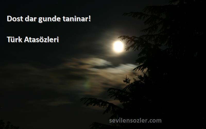 Türk Atasözleri - Dost dar gunde taninar!