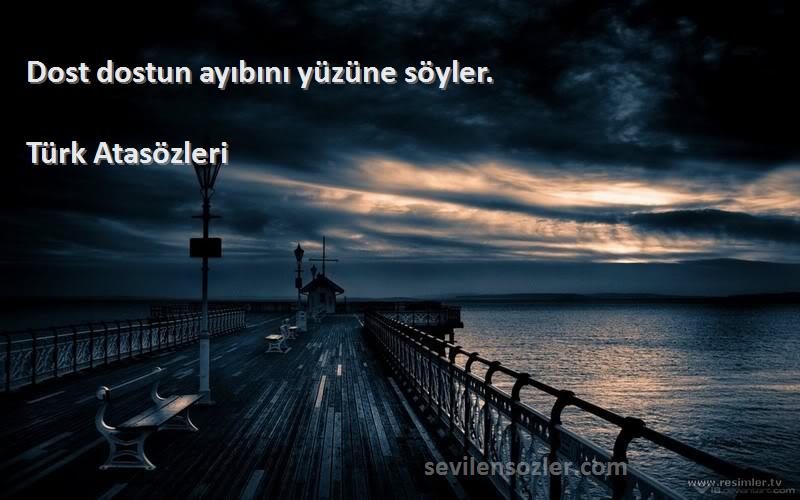 Türk Atasözleri - Dost dostun ayıbını yüzüne söyler.