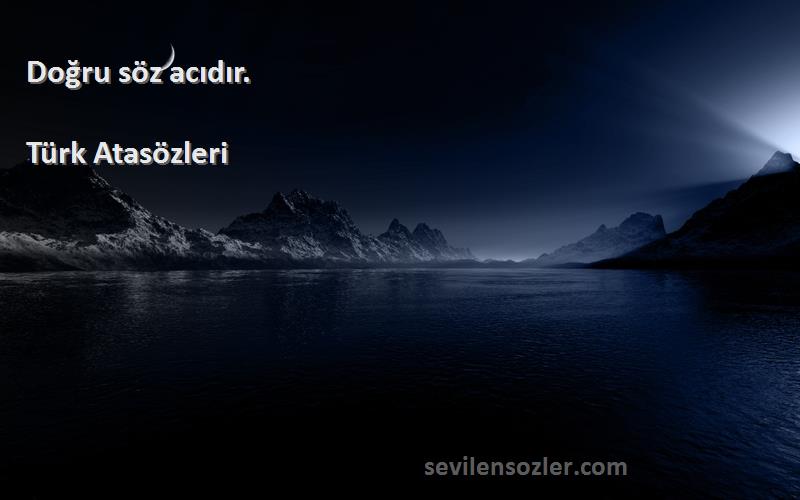 Türk Atasözleri - Doğru söz acıdır.