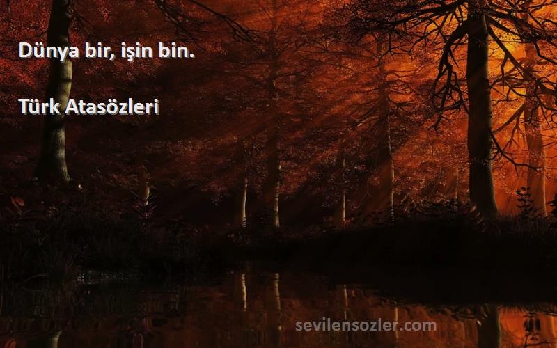 Türk Atasözleri - Dünya bir, işin bin.