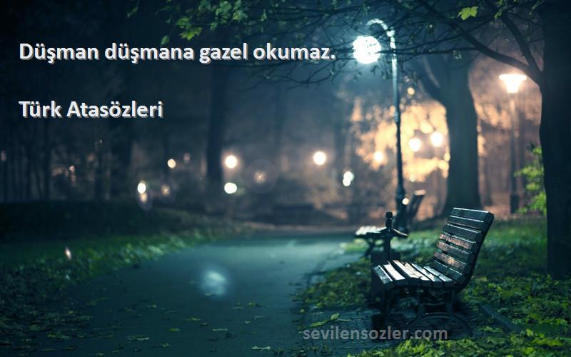 Türk Atasözleri - Düşman düşmana gazel okumaz.