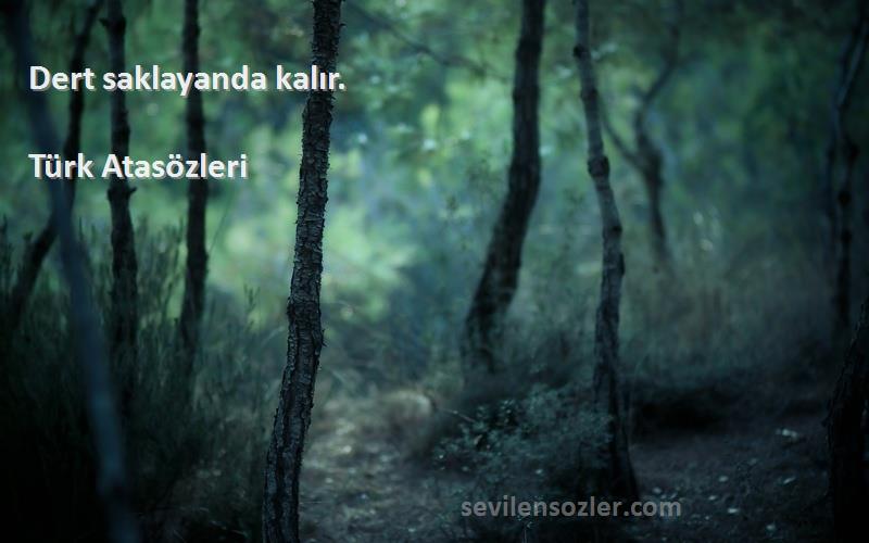 Türk Atasözleri - Dert saklayanda kalır.