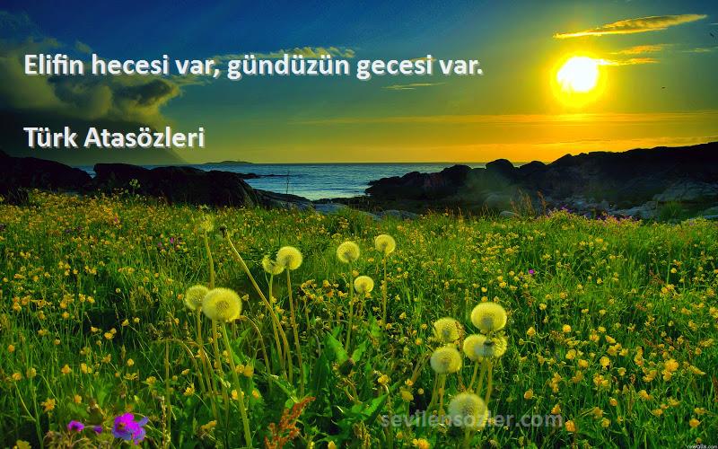 Türk Atasözleri - Elifin hecesi var, gündüzün gecesi var.