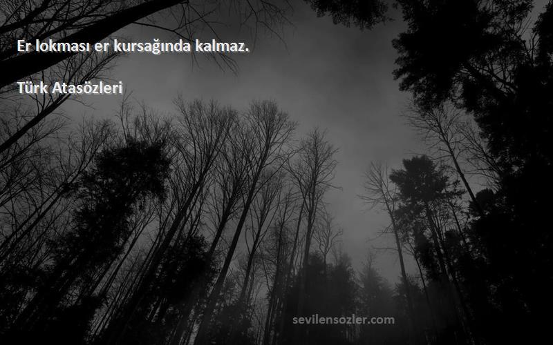 Türk Atasözleri - Er lokması er kursağında kalmaz.