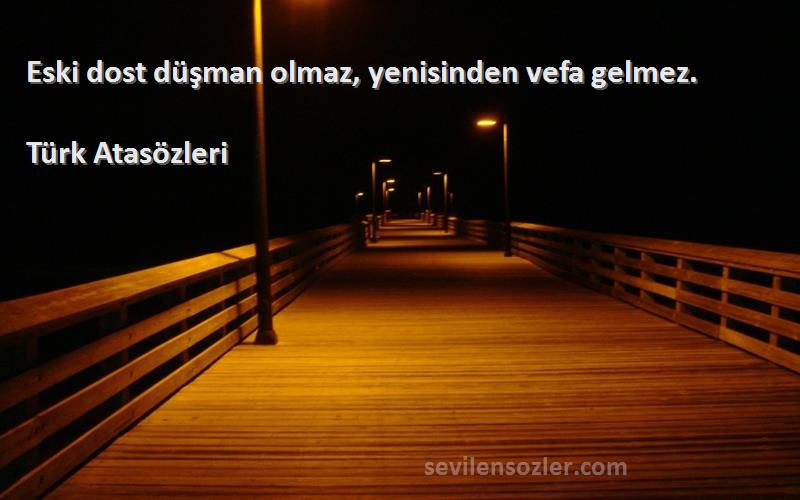 Türk Atasözleri - Eski dost düşman olmaz, yenisinden vefa gelmez.