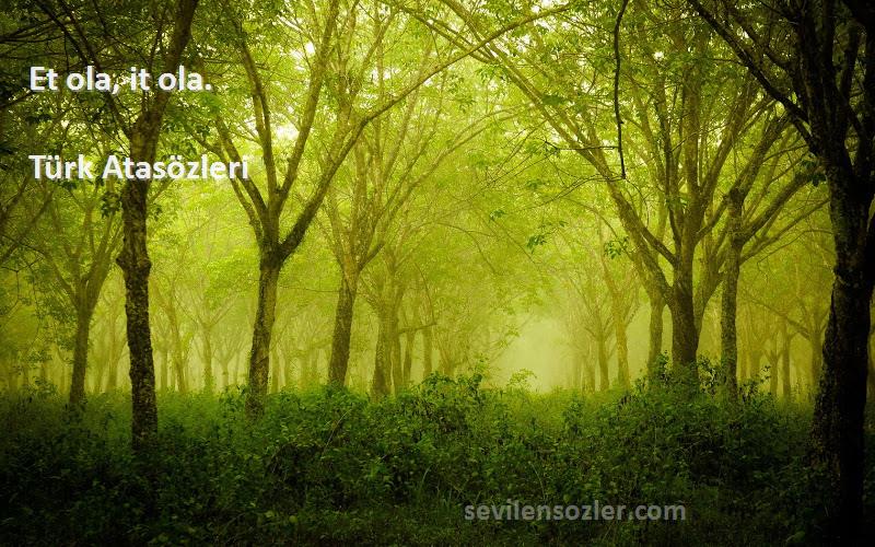 Türk Atasözleri - Et ola, it ola.