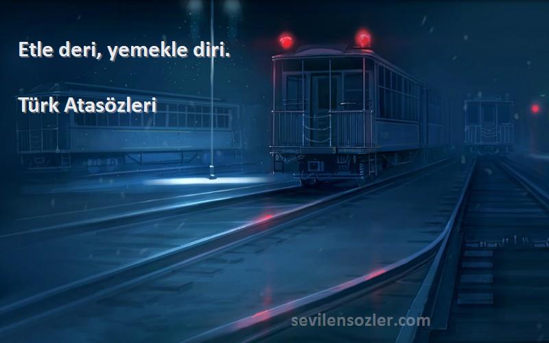 Türk Atasözleri - Etle deri, yemekle diri.