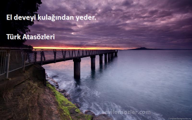 Türk Atasözleri - El deveyi kulağından yeder.